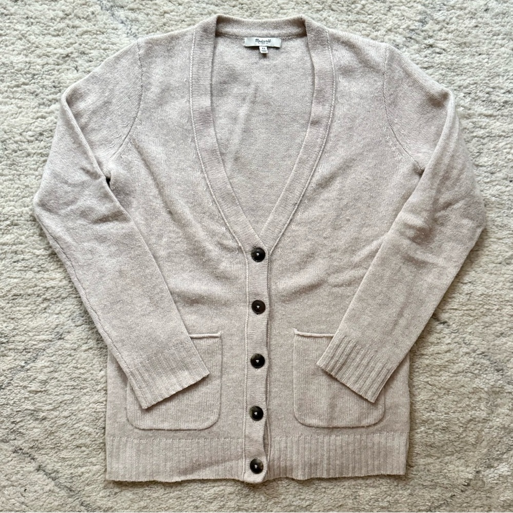 Madewell Heathered Oatmeal Coffee Shop Cardigan Sweater